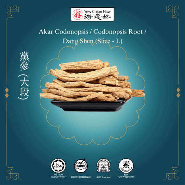 Akar Codonopsis / Codonopsis Root / Dang Shen (Slice - L) 黨參 (大段)